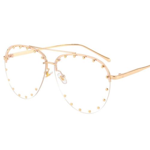 Frameless Sunglasses Cross border Punk Personality Rivets Sunglasses Fashion Toad Sunglasses